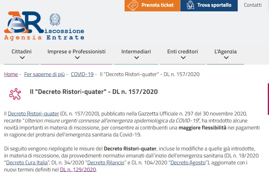 equitalia novità ristori quater - trsconsulting